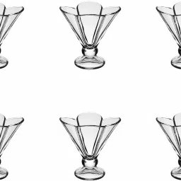 Glass Dessert Bowl Crystal cut Glass Deep flower Shape Ice Cream Bowl 150ml-image-7