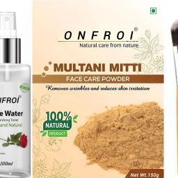Organic Pure Multani Mitti Powder and gulab jal+brush ( Fullers Earth )-image-2