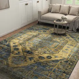 jaipur rugs Blue Traditional Wool 8 ft x 10 ft Hand Knotted Carpet-picture-0