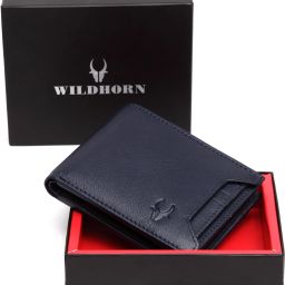 Men Casual Blue Genuine Leather RFIDWallet - Regular Size-image-19