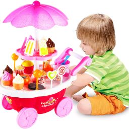 39-PCS Luxury Sweet cart Ice Cream Trolley Pretend Role Play toy Educational Toy-image-10