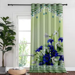152.4 cm (5 ft) Polycotton Room Darkening Window Curtain Single Curtain-13