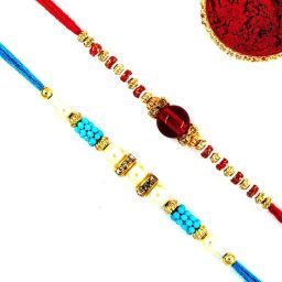 Bhaiya Bhabhi New_Sparx-Rk498_3 Pearl Rakhi Set-image-21