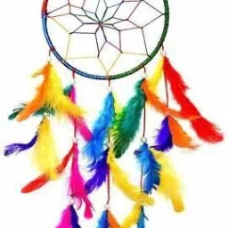 Multicolor Dream Catcher Attracts Positive Dreams With Colorful Feather For Home/Office Wool Dream Catcher (20 inch, Multicolor) Wool Dream Catcher-image-75