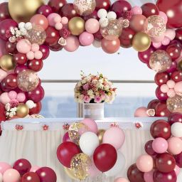 aniloons Solid Burgundy Masha Bithday Party Decoration Set. Balloon image 3