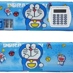 DORAEMON CALCULATOR PENCIL BOX WITH IN BUILT SHARPENER FOR SCHOOL KIDS Geometry Box-image-50