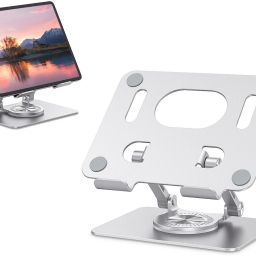 MESHIV Tablet Stand 360 Rotating Portable Aluminum Adjustable Tablet Stand Holder for I Pad, Tablet, Smartphones,for Bad, Table, Office, Home Floor Stand Laptop Stand-22