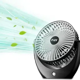 YOZO Table fan Powerful Rechargeable with LED Light Table Fan for Home, Office Desk Mini Desk Fan Portable 3 Speeds Wind Desktop Table Cooling Fan For Car Outdoor USB Fan, Led Light, Rechargeable Fan-13