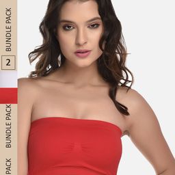 StyFun Pack of 2 Seamless Padded Rapid-Dry Bandeau Bra-image-34