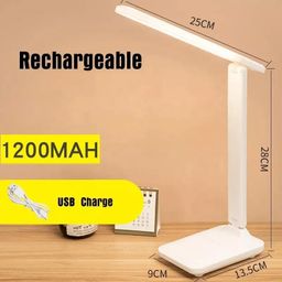 One94Store LED Desk Lamp, Table Lamp, Dimmable Home Office Lamp with USB Charging, Touch Function, 3 Level Brightness Lighting, Foldable Lamp for Reading, Study Room-Plastic,White image 5