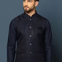 KISAH Woven Design Nehru Jackets-picture-7