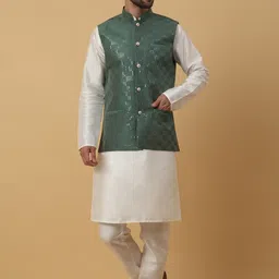 KRAFT INDIA Straight Kurta with Churidar & Nehru Jacket-image-44