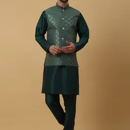 KRAFT INDIA Straight Kurta With Churidar & Nehru Jacket-image-83
