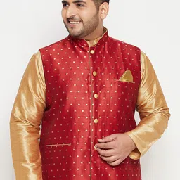 VASTRAMAY Men Plus Size Woven Nehru Jacket-47