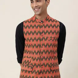 Fabindia Printed Pure Cotton Nehru Jacket-image-45