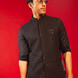 VASTRAMAY Men Embellished Nehru Jacket-image-56