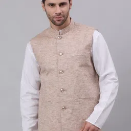 NEUDIS Men Solid Cotton Linen Nehru Jacket-picture-50