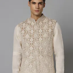 Louis Philippe Embroidered Slim-Fit Nehru Jacket-27