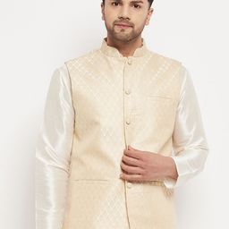 VASTRAMAY Woven Design Nehru Jacket-16