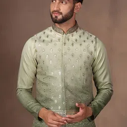 KISAH Embellished Mandarin Collar Nehru Jacket-20
