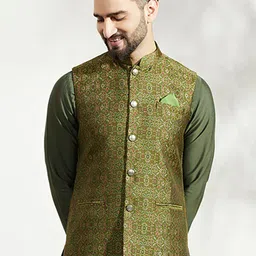 KISAH Woven Design Nehru Jacket-15