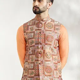 KISAH Woven Design Nehru Jacket-96