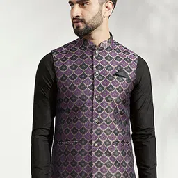 KISAH Woven Design Nehru Jacket-47