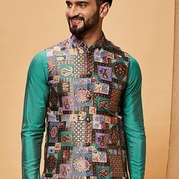 KISAH Woven Design Nehru Jacket-17