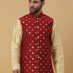 KRAFT INDIA Woven Design Nehru Jacket-picture-51