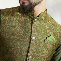 KISAH Woven Design Nehru Jacket image 2
