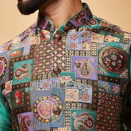 KISAH Woven Design Nehru Jacket image 2