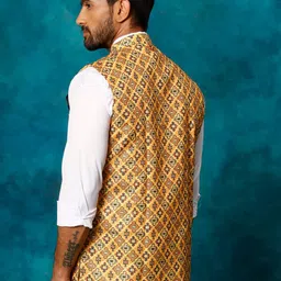 VASTRAMAY Ethnic Motif Printed Nehru Jacket image 3