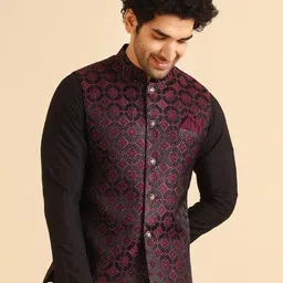 KISAH Woven Design Nehru Jacket-36