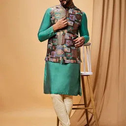 KISAH Woven Design Nehru Jacket image 3