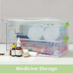 the sr brand SR 3 Layer Plastic Storage Containers, Multipurpose Clear Stack & Carry Box, Portable Craft Organizers, and Storage Bin for Organizing Arts & Crafts, Sewing, Stationery Box,(Multicolor) image 4