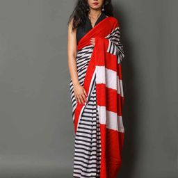 Sanganeri Print Leheriya Printed Pure Cotton Bagru Saree-27