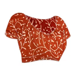 Munir Ajrak Block Printed Pure Cotton Bagru Saree image 4