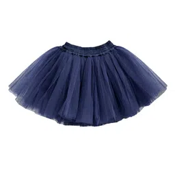 A.T.U.N. Girls Navy Blue Solid Flared Mini Tutu Skirt-picture-25