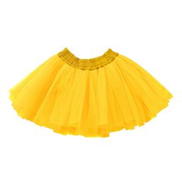 A.T.U.N. Girls Yellow Solid Flared Mini Tutu Skirt-image-49