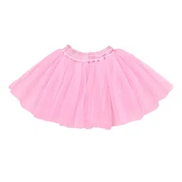 A.T.U.N. Girls Pink Solid Flared Mini Skirt-picture-46