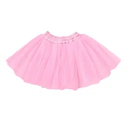 A.T.U.N. Girls Pink Solid Flared Mini Skirt image 3
