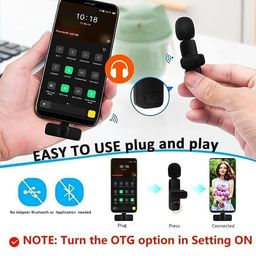 generic JB Supar K8 Wireless Microphone for Vlogging, Video Recording, Online Classes, Noise Cancellation, Type-C Android & iPhone, Plug/Play and Play/No Bluetooth image 2