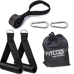 Fitcozi Resistance Band Handle | Foam Door Anchor | Carabiner Hooks | Bag (Combo Deal) for Toning Tube, Loop Band & Multiple Exercise Equipment image 1