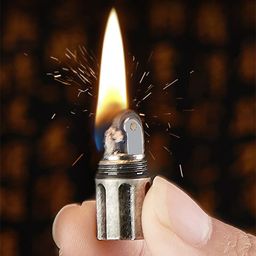 Ostin Kerosene Lighter, Polished Wheel Windproof Soft Frame Pocket Smoke Lighter, Inflatable Keychain Outdoor Tool (Kerosene, Petrol & Gasoline Not Include) (Silver) image 2