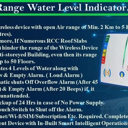 swarn jal Swarn Jal® (Model: WL-A-RA50F) Wireless Liquid Level Indicator with Overflow and Empty Alarm, 4 Levels, Long Range up to 50 Floors / 5 KM, Brass Sensors, Long Life (Patented Technology) image 3