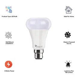 SYSKA Electric Powered 9 Watt Smart LED Bulb (SSKSMWP9WCCTC, White) image 2