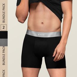 XYXX Men IntelliSoft Antimicrobial Micro Modal Pack of 2 Dualist Trunks XYTRNK2PCKN244-12