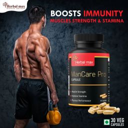 herbal max ManCare Pro for Strength, Energy & Performance -Veggie Capsules (Pack Of 1) image 3