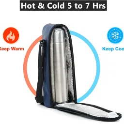 Insulated Water Bottle Bag 1 Liter | Blue/Black-image-15
