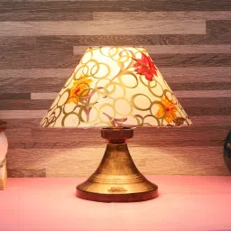 Multicolour Fabric Shade With Copper Metal Base Table Lamp-picture-25